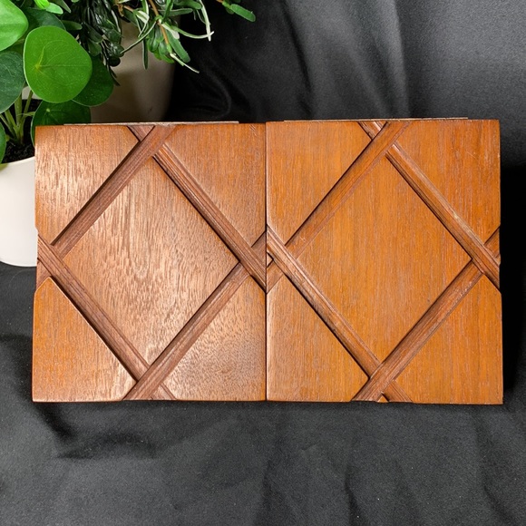 Set of 2 late 1950’s hand made solid wood bookends - Picture 7 of 9